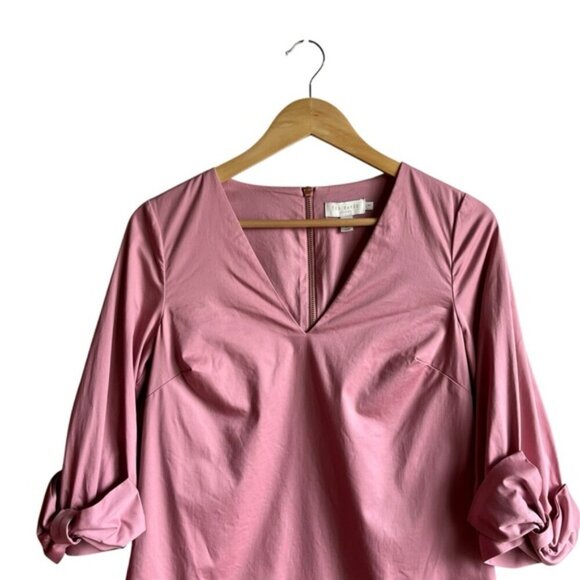 Ted Baker Solyane Pink Bow-Detail Poplin Cotton Shift Dress Size 4 TB Size 1 - Picture 5 of 16